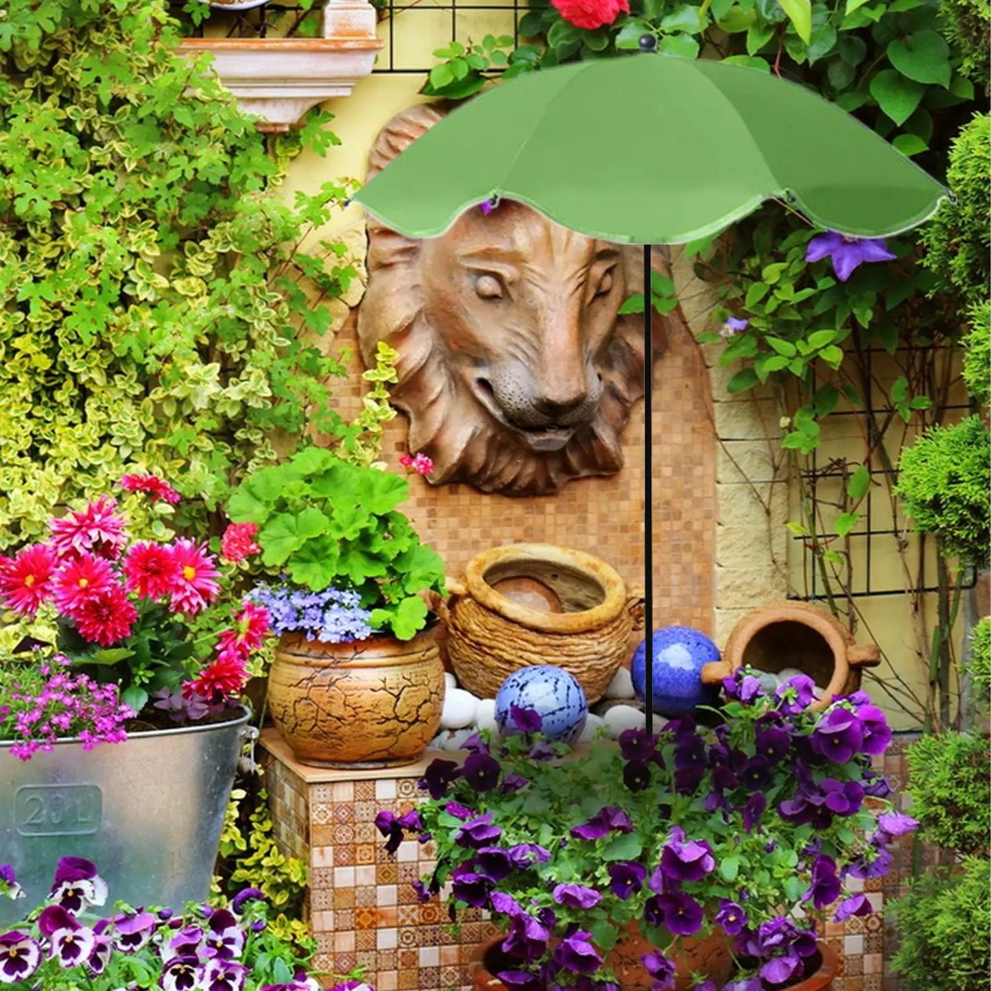 Small Patio Umbrella Adjustable Garden Shade Home Gardening Supplies For Hot Day Flowers Balcony Beach Lawn Care Supplies