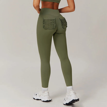 High Waist Hip Lift Naked Yoga Pants Running Fitness Wide Leg Flared Pants Casual Sports Pants Leggings Sport Women Fitness