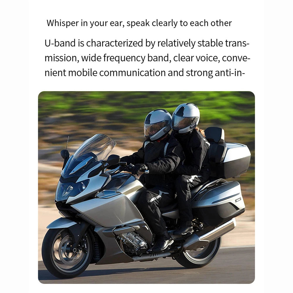 X1 Plus Motorcycle Bluetooth 1000M Intercom Helmet Headset For 2 Rider Intercomunicador Moto Waterproof Interphone Earphone