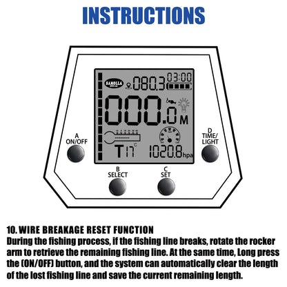 SAMOLLA New Large Electronic Fishing Reel Usb charging Large Display Screen Temperature/Air Pressure Sea Boat Baitcasting Reel