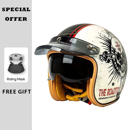 Men Women Open Face Motorcycle Helmets DOT Approved Jet Helmet Capacete De Moto ABS Material Moto Equipments ECE Certified