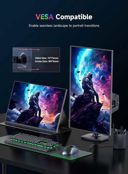 UPERFECT 16" 1200Nits Portable Gaming Monitor 4K IPS Laptop Screen 3840x2400 Travel Office Computer PC Display For Phone Switch