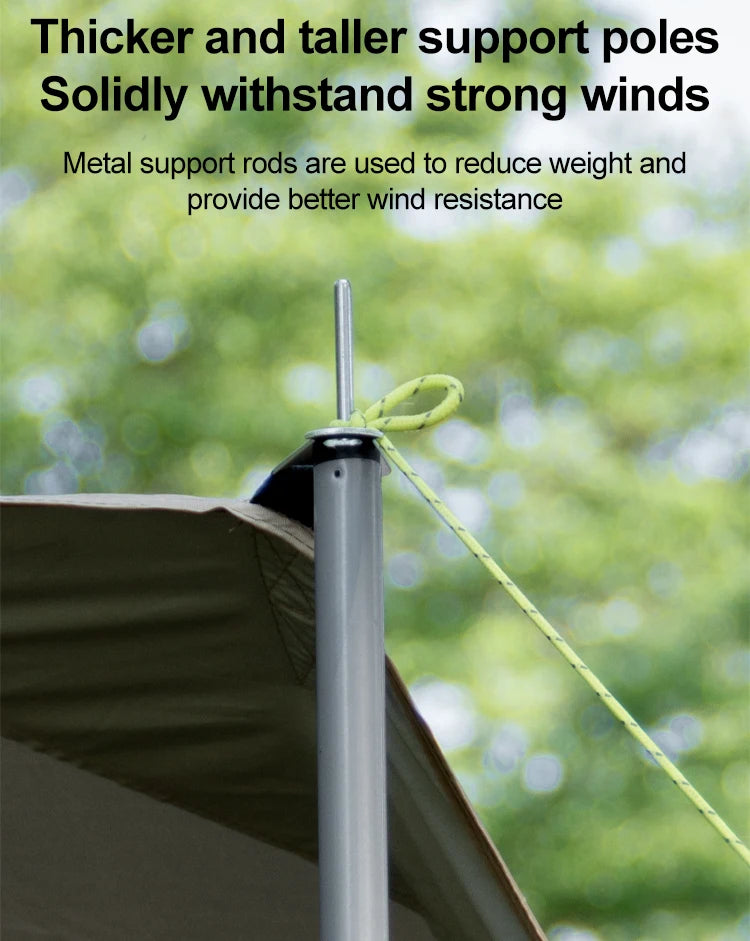 Car Awning Tent 210D Waterproof Windproof UV Sun Shelter Anti-Mosquito Beach Camping Tent Portable for Outdoor