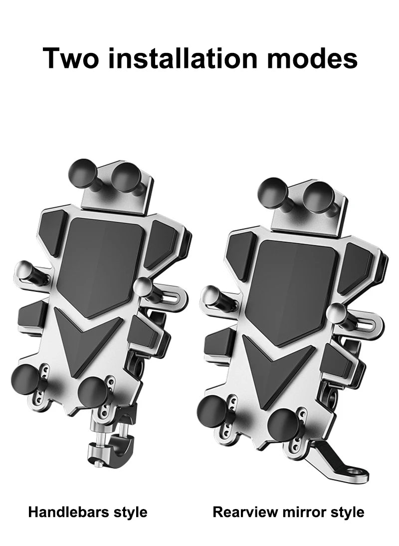 Alloy Shock-Absorbing Phone Holder for Motorcycle Bicycle Universal 360 Rotation Adjustment Mobile Phone Navigation Bracket