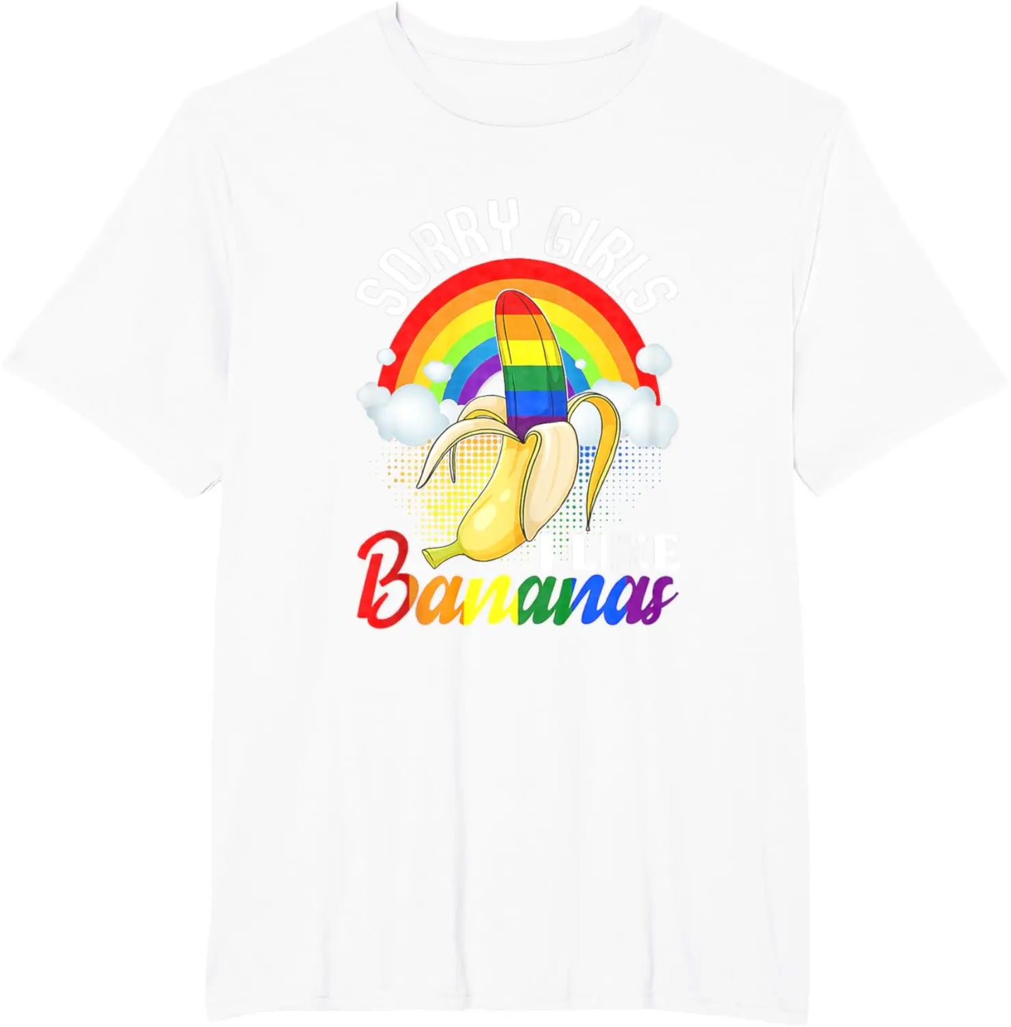 "Sorry Girl I Love Banana" Fun LGBTQ Gay Pride T-shirts Men Short Sleeve Fashion Streetwear Tshirts