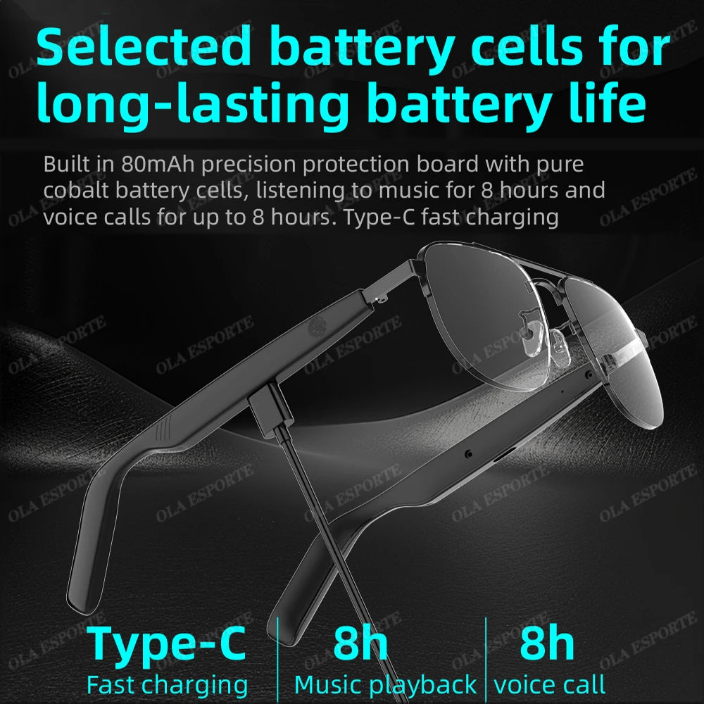 New UV400 Smart Glasses Men Women Listen Music Game Voice Assistant Wireless 5.4 Call Waterproof Anti-blue light SmartSunglasses