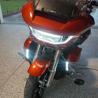 Motorcycle Fairing Undercover Turn Signal Daytime Running Light Integrated Design  For Harley Touring CVO Street Road Glide 23up