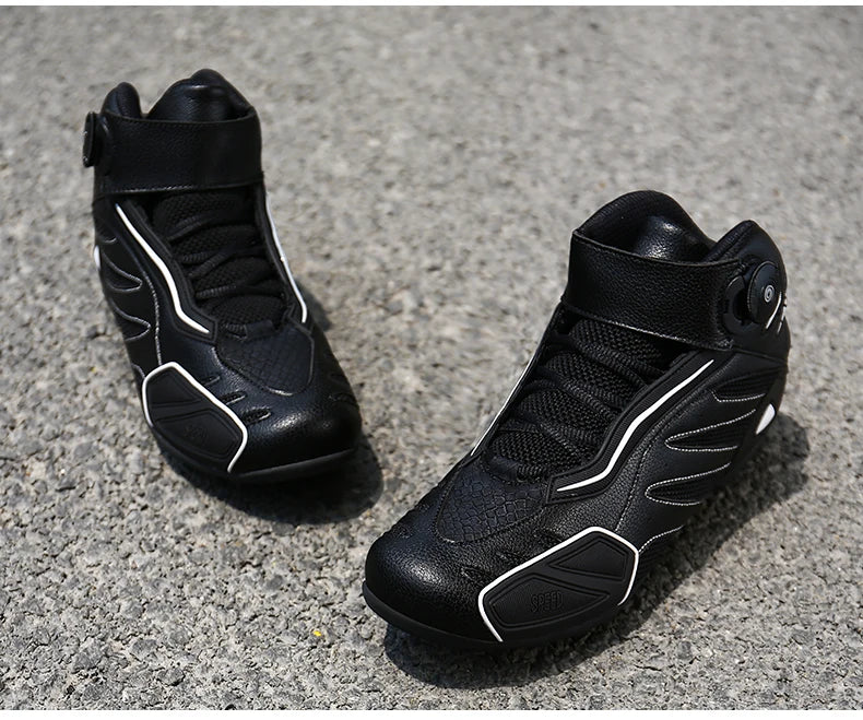PU Leather Motorcycle Riding Boots for Men And Women Breathable Four-Season Motocross Motorbike Boots