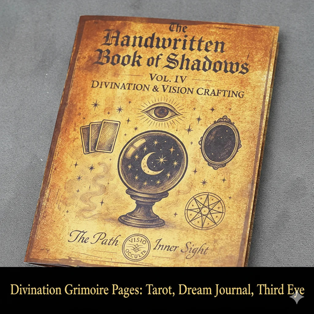 77 Pages Witchcraft Grimoire Pages Book of Shadows Kit with Moon Phases Herbal Lore Spells Gothic Dark Academia Witch Journal