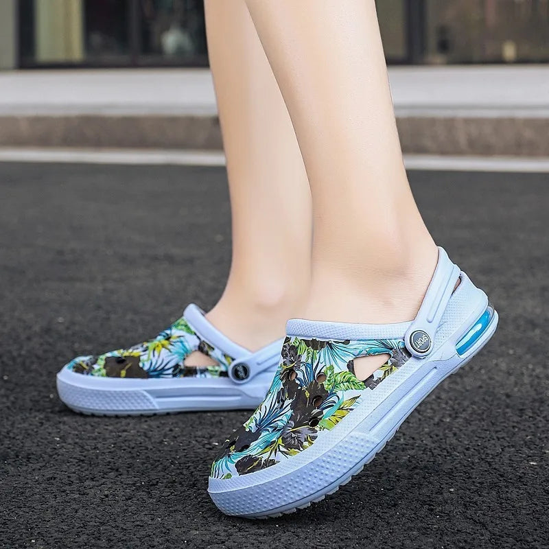 Women's Ethnic Shoes Clogs Soft Sole Two-way Wear for Beach Mules and Pool Women Garden Slides Indoor Nursing Clogs Sandals