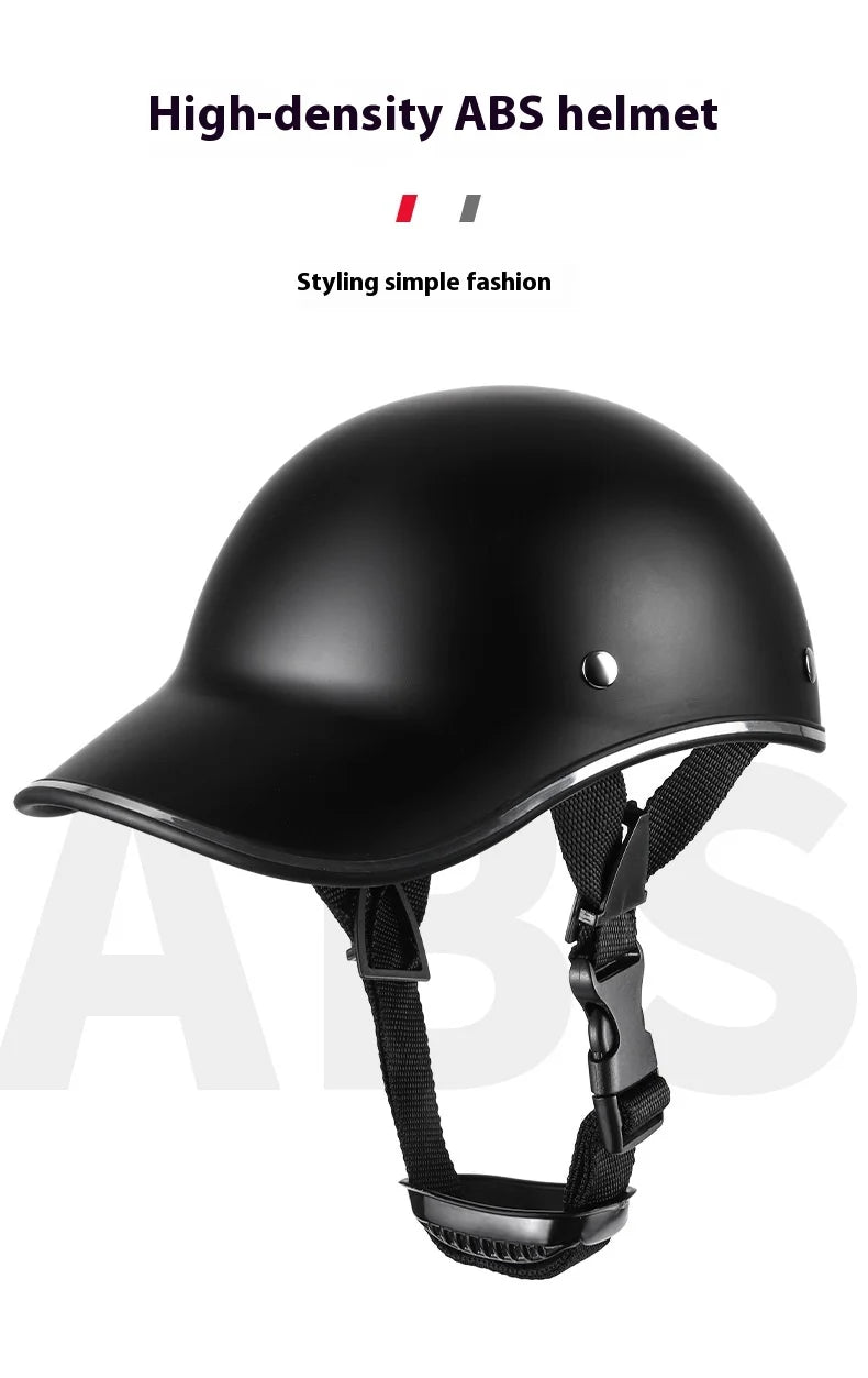 New Leepee For Cafe Racer Chopper Scooter Safety Hard Hat Half Face Vintage Summer Cap Motorcycle Half Helmet Baseball Cap Style