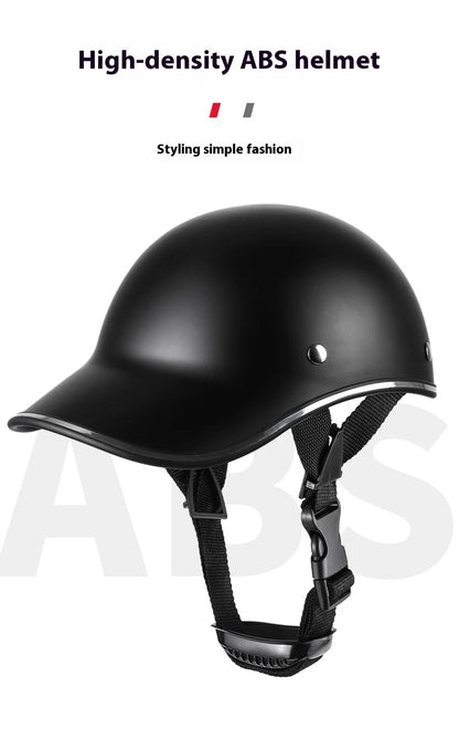 New Leepee For Cafe Racer Chopper Scooter Safety Hard Hat Half Face Vintage Summer Cap Motorcycle Half Helmet Baseball Cap Style