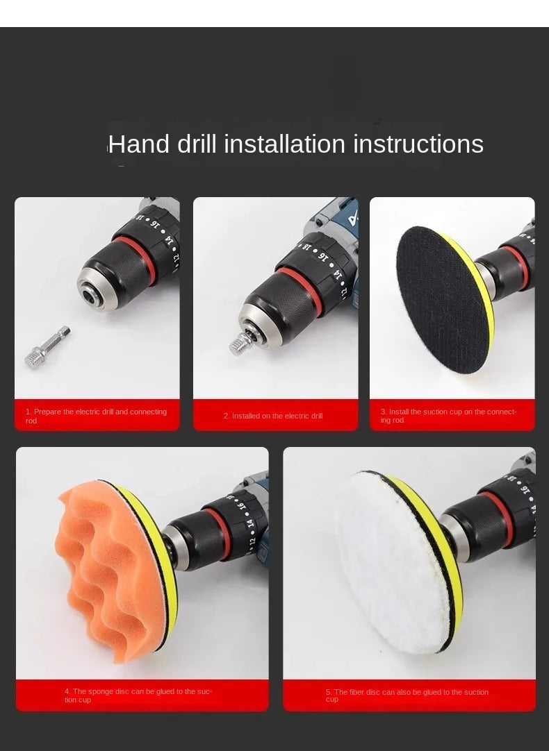 Polishing Sponge Plate Set Imitation Plush Waxing Angle Grinding Cleaning Sponge Wheel Car Beauty Set Electric Drill Polishing