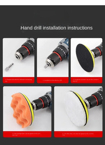 Polishing Sponge Plate Set Imitation Plush Waxing Angle Grinding Cleaning Sponge Wheel Car Beauty Set Electric Drill Polishing