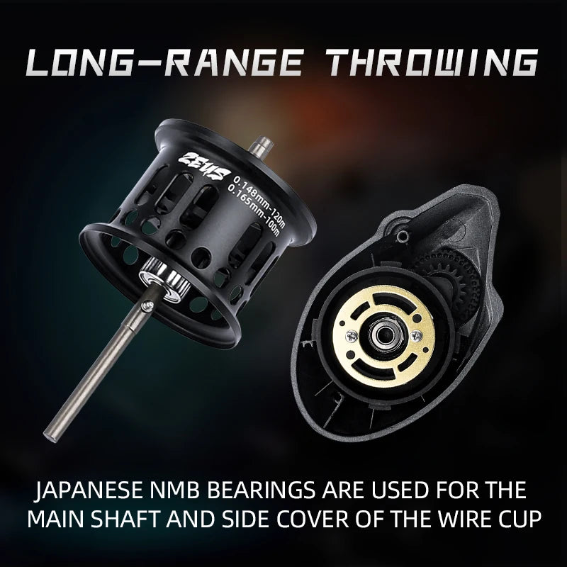 BEARKING Hot Sales Zeus-BFS 135g Lightweight Carbon Fiber 7.1:1 High-speed Ratio 8+1 Bearings Maximum Power 4kg Magnetic Brake