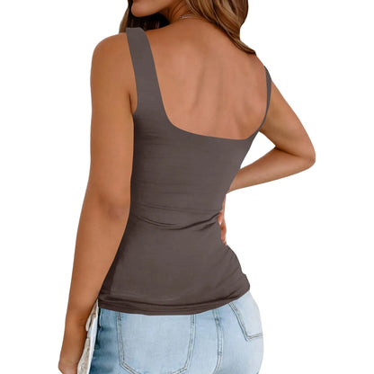 Solid Y2k Vest Women Sleeveless Base Shirt Regular Black Tops Slim-Fit Sling Inner Top Spring Summer Street Wear Girl Cloth