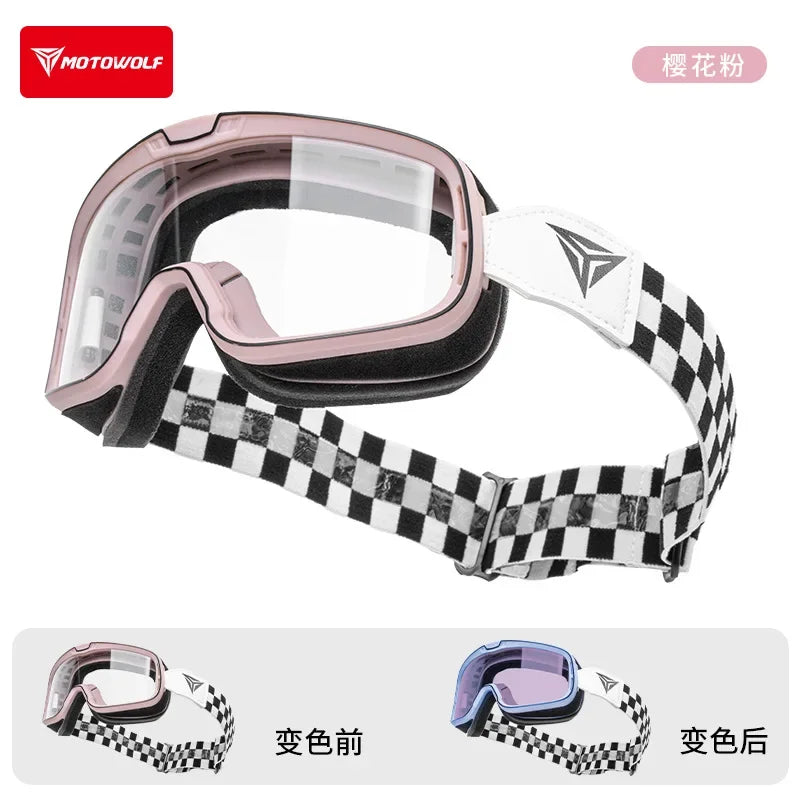 Motowolf Motocross Goggles Photochromic Windproof UV Protection Riding Glasses Men Women Outdoor Motorcycle Dustproof Eyewear