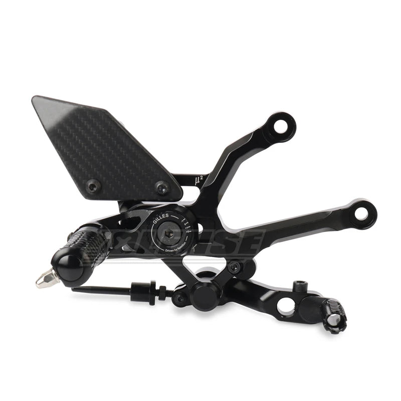 Motorcycle Carbon Fiber Adjustable Footrests Rear Set Footpeg Rearset Foot Peg Pedal For PANIGALE V4 Panigale V4S 2025