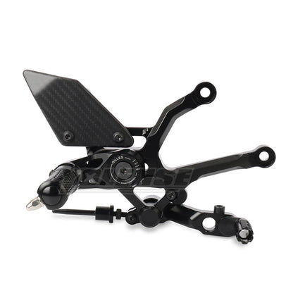 Motorcycle Carbon Fiber Adjustable Footrests Rear Set Footpeg Rearset Foot Peg Pedal For PANIGALE V4 Panigale V4S 2025