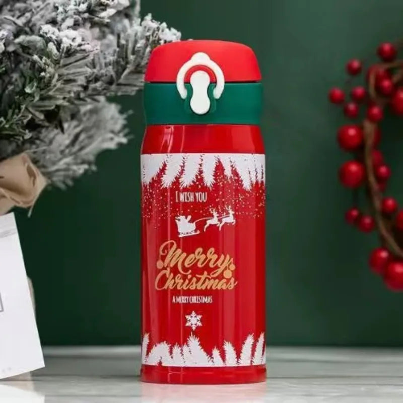 Hot 304 Stainless Steel Christmas and New Year Gift Bouncing Insulated Cup, Creative Water Cup, Internet Famous Minimalist Cup L