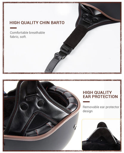 DOT Certification Motorcycle Helmet Retro Motocross Half Helmet Open Face Scooter Biker Sunshade Lens Summer Moto Men Helmet