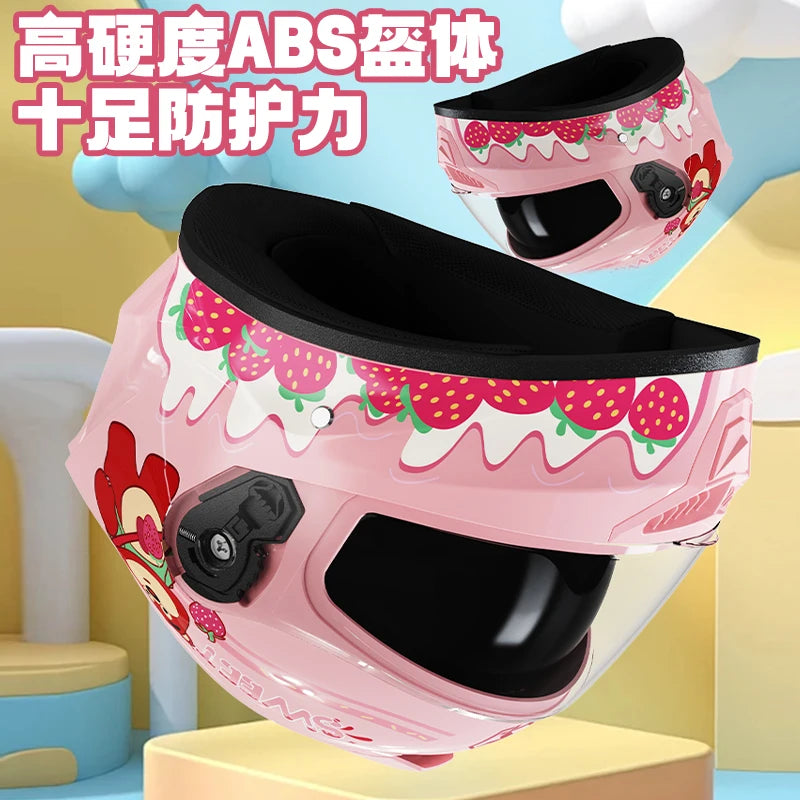 Children's Helmet Electric Car Cute Cartoon Four Seasons Universal Motorcycle Boys and Girls Safety Helmet 601