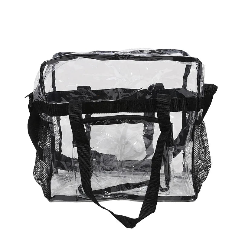 Portable PVC Transparent Shoulder Crossbody Bag Tote Satchel Handbag for Women Lady Large Capacity Clear Bag Shopping Handbag