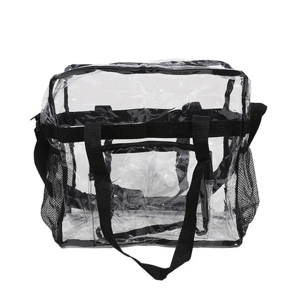 Portable PVC Transparent Shoulder Crossbody Bag Tote Satchel Handbag for Women Lady Large Capacity Clear Bag Shopping Handbag