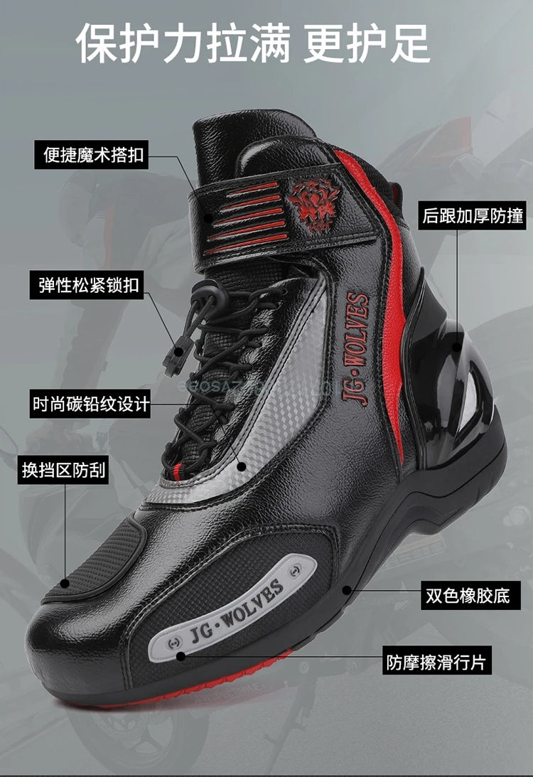 Motorcycle Riding Boots Men Women Knight Outdoor Waterproof Sneakers Shoes Off-road Professional Leisure Protective Riding Boots