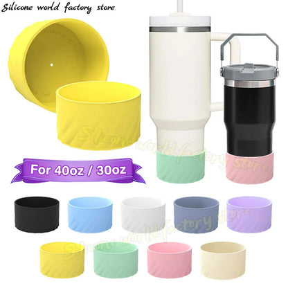 SW 40oz/30oz Silicone Cup Bottom Cover for Stanley Adventure Quencher Tumbler for IceFlow Flip Straw Water Bottle Sleeve 7.5/7CM