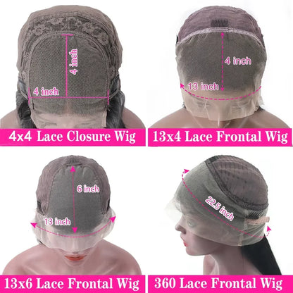 30 32 Inch Pink Body Wave Human Hair Wigs 13x6 HD Lace Frontal Wig 613 Colored Wig Human Hair Brazilian Human Hair Wigs