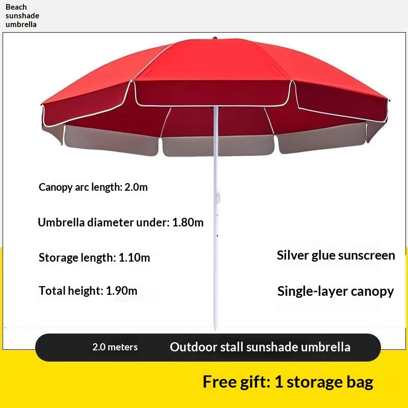 Double Layer UV Sun Shade Outdoor Patio Umbrella Commercial Market Stall Silver Coated Waterproof Heavy Duty Base Outdoor