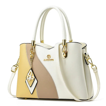 2024 New Three Color Combination Women's Handbag Large Capacity Soft Leather Shoulder Bag Fashion Elegant Women's Crossbody Bag