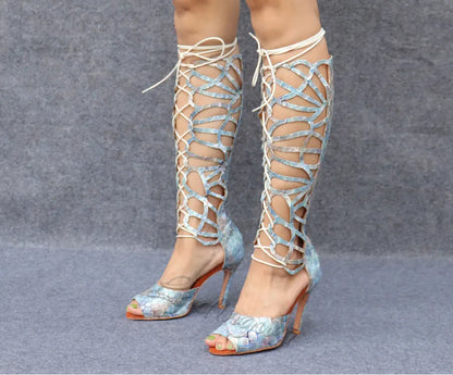 Ladingwu High-end Custom Material Fish Scale Texture Women Dance Shoes Sexy Pole Dance Boots Ladies Wedding Ballroom Shoes
