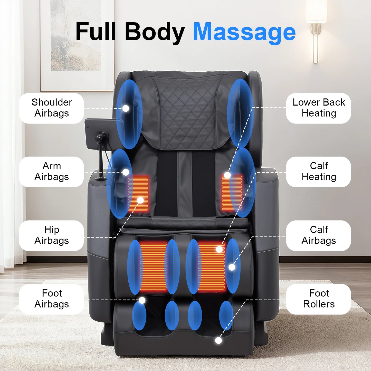 Local Dilivery 3 Year Warranty Massage Chair Electric Recliner Home Airbag Full Body Zero Gravity Heating Knead Massager Sofa