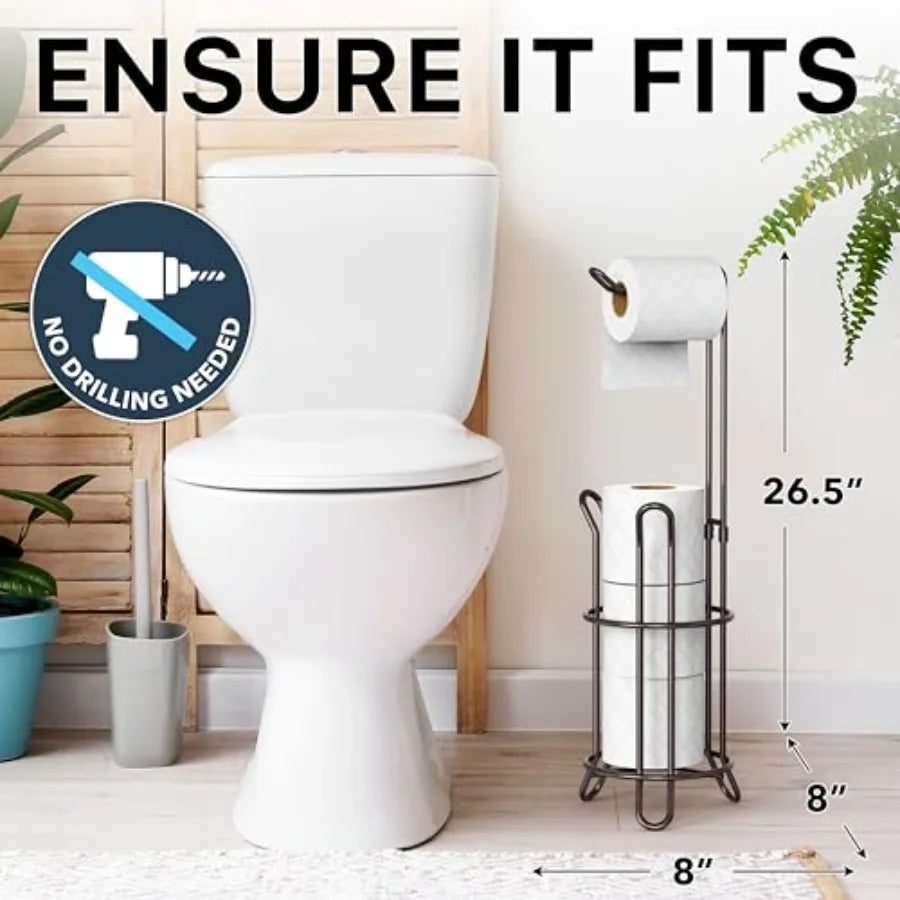 Bathroom Toilet Tissue Paper Roll Storage Holder Stand Bronze