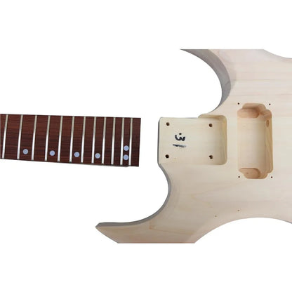 DIY electric guitar kit with basswood body and mahogany neck 24 frets 25.5 inch scale length perfect for custom guitar building