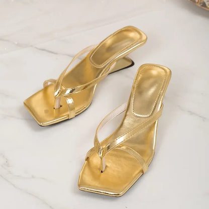 Women Sandals Summer New Soft Leather Square Toe Sandals with Flip-flops Fashion Thin Belt Thin Heel Soft Sole Shoes for Women