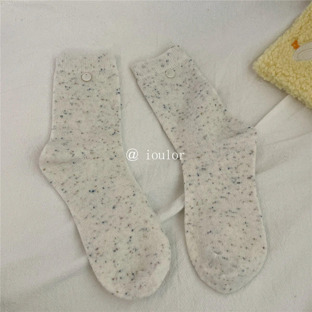 SP&CITY Colored Dotted Sheep Woolen Socks Women's Winter Warm Keeping Middle Tube Socks Casual Thick Korean Fashion Stockings