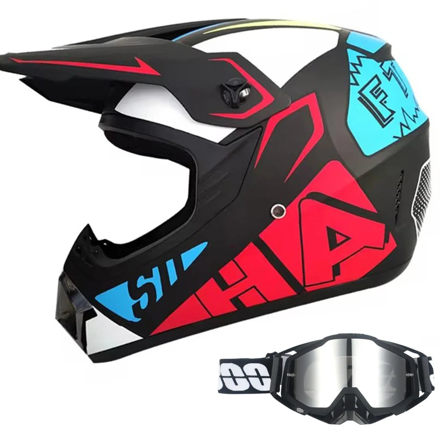 Kids Karting & Youth Dirt Bike Helmets + Goggles DOT Certified Enhanced Protection