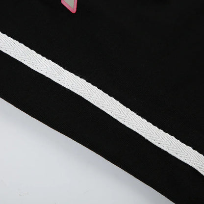 Goth Dark Fairy Grunge Black Letter Print Straps Skinny Bodysuits 90s E-girl Backless One-Piece Outfits Women Casual Streetwear