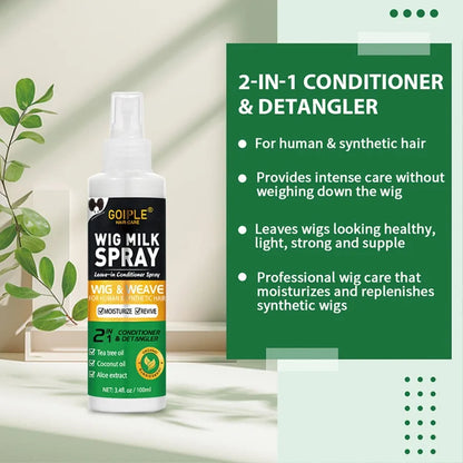 2 IN 1 Wig Shampoo Wig Care Solution Detangle Leave-in Conditioner Spray For Synthetic Lace Front Glue Remover Hair Wax Stick