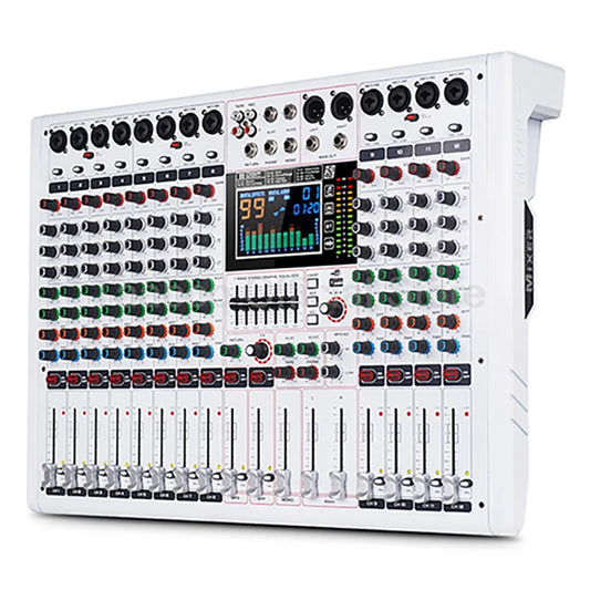 12 Channels Mixer USB Bluetooth Digital Audio Mixer with 99 Types of Reverberation Effects for Karaoke Stage Wedding Performance