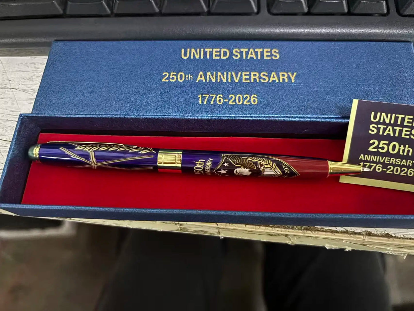 250th Anniversary Commemorative Ballpoint Pen 1776-2026 Commemorative Patriotic Engraved Gel Pen for Men Lawyers History Buffs