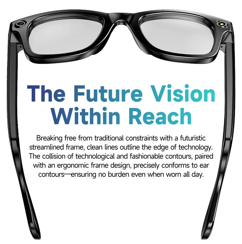 HIWEGO New Smart Glasses 8MP HD Camera AI Glasses Photo Video Recording Waterproof Mini Anti-blue Camera Glasses for Man Women