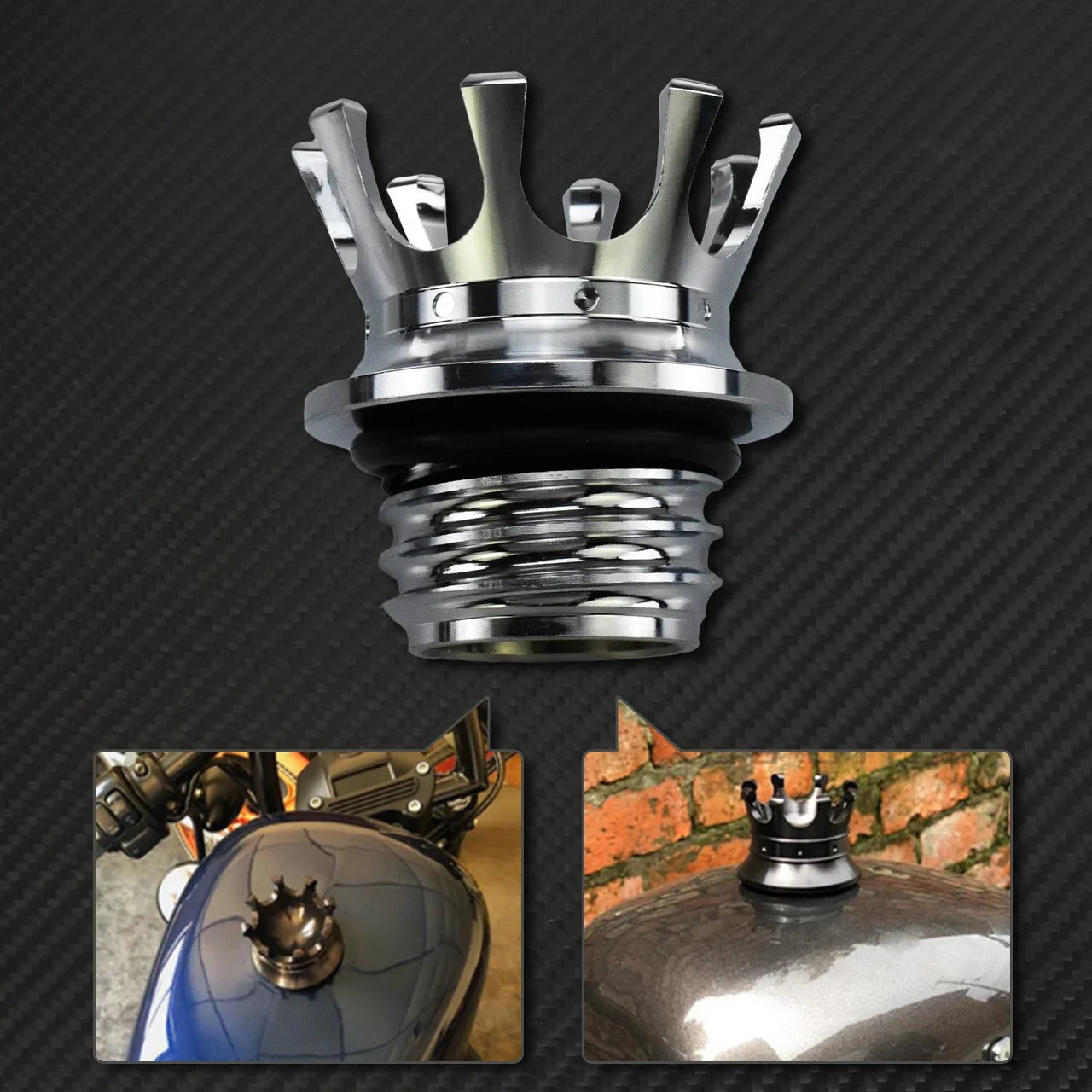 Motorcycle Gas Fuel Tank Cap Crown Style Tank Oil Cover For Harley Touring  Road King FLHR Sportster XL883 Softail Fat Boy Dyna