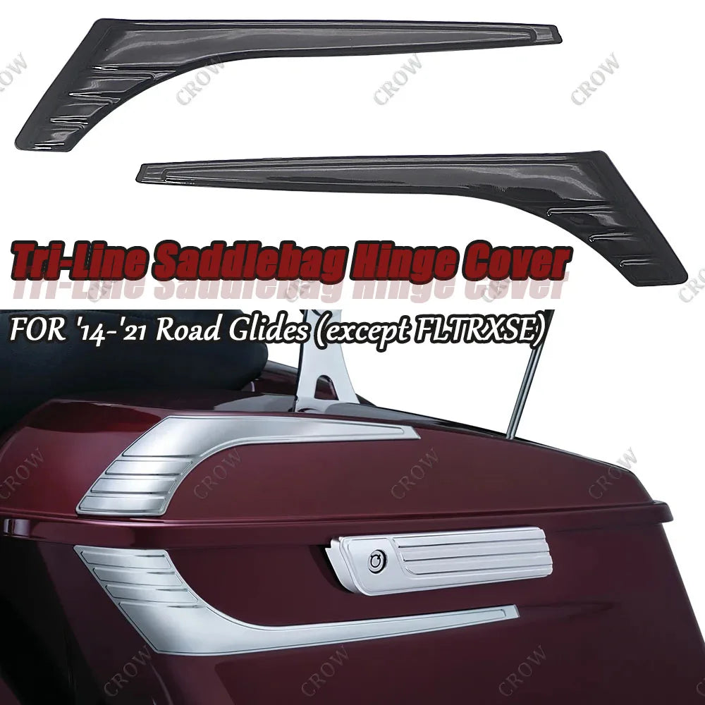New Motorcycle Accessory Decorate Tri-Line Saddlebag Hinge Cover FOR Road Kings Electra Street Glides 2014-2020
