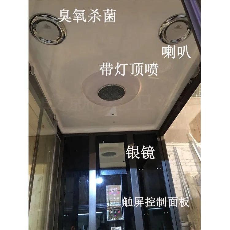 Ceiling light air enclosures wooden steam sauna and shower room bath