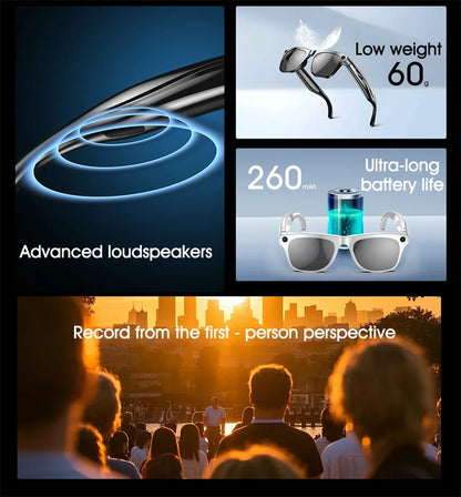 Xiaomi 8K AI Smart Glasses Multifunctional Camera Bluetooth Call Voice Assistant Music Player Translate Photochromic HD Glasses
