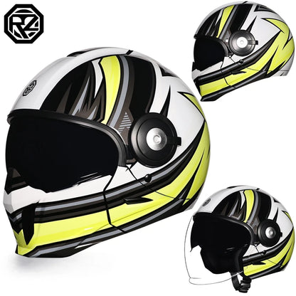 Motorcycle helmet men's and women's retro street bully combination full helmet all season detachable half helmet
